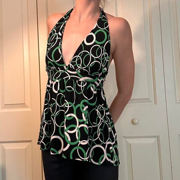 Slinky halter top green black white size large from rampage - Picture 8 of 8